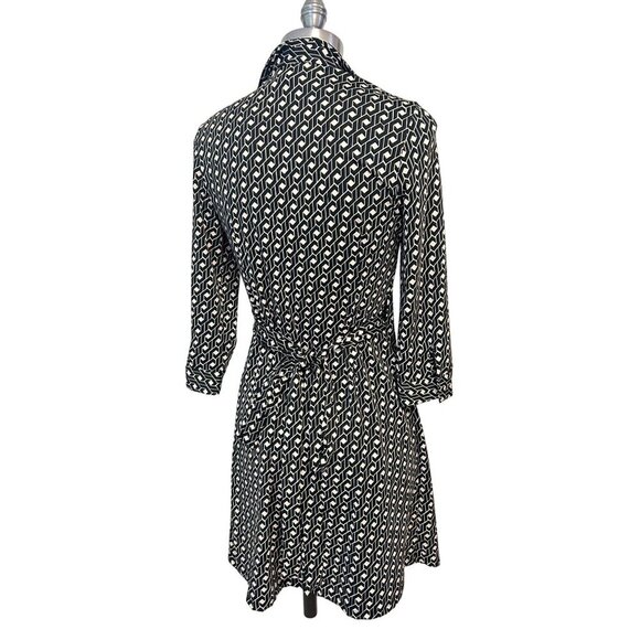 Julie Brown NYC Womens Geometric Print Wrap Dress 3/4 Sleeve Medium - Picture 3 of 5